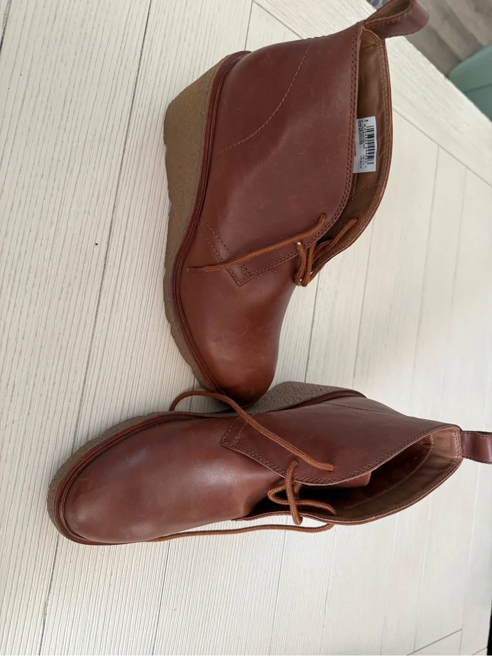 Clark’s Women’s  Brown Leather Wedge Ankle Boots